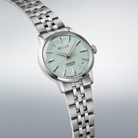 Seiko Presage Automatic SRPL63J1 dameur med lysegrøn tekstureret urskive og stållænke
