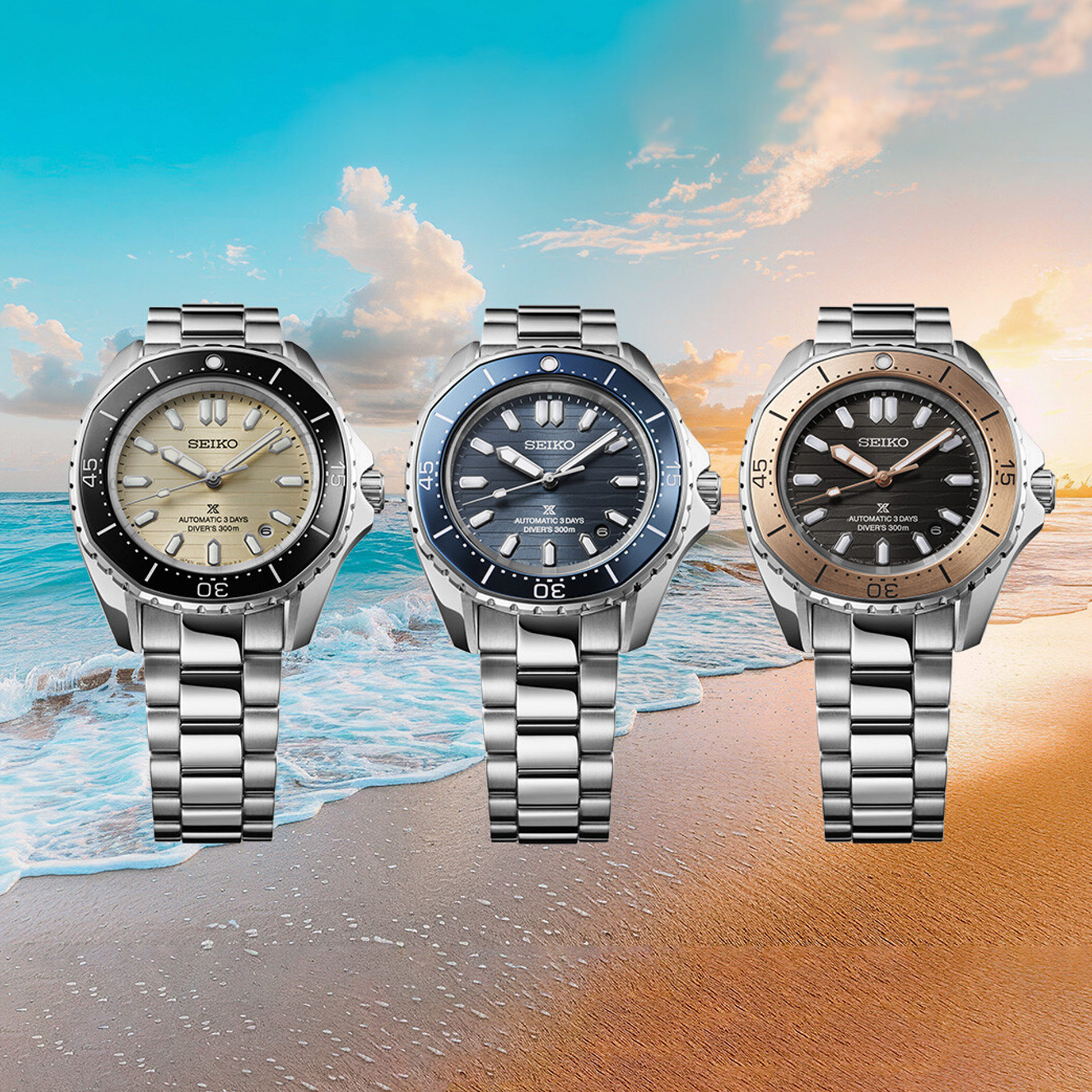 Seiko Prospex Automatic Diver's SPB481J1 dykkerur med champagnefarvet urskive og sort dykkerkrans