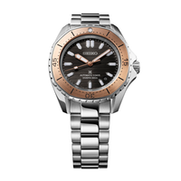 Seiko Prospex Automatic Diver's SPB485J1 dykkerur med sort bølgeskive og rosaguld-farvet krans