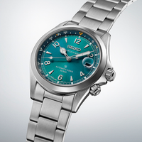 Seiko Prospex Automatic Alpinist SPB503J1 med turkisblå urskive og stållænke