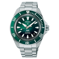 Seiko Prospex PADI Diver automatisk herreur med grøn urskive og stållænke