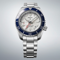 Seiko Prospex SEA 1968 Heritage Automatic GMT Diver’s SPB519J1 dykkerur med blå krans og stållænke