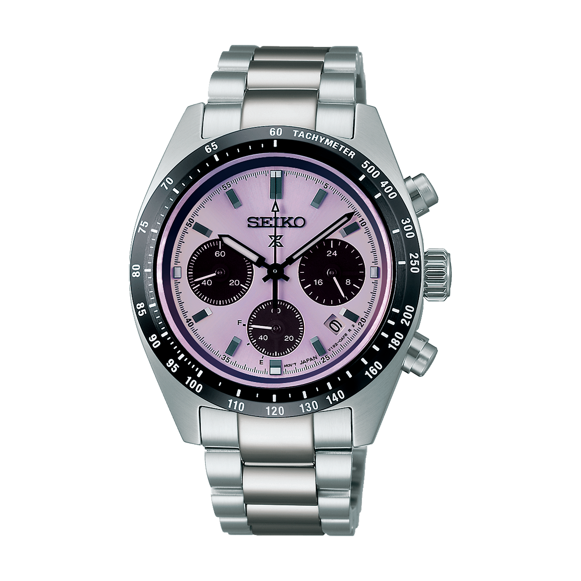 Seiko Prospex Speedtimer Limited Edition Tokyo 2025 med lilla urskive og stållænke