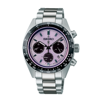 Seiko Prospex Speedtimer Limited Edition Tokyo 2025 med lilla urskive og stållænke