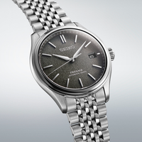 Seiko Presage Automatic Classic SPB465J1 med mørkegrå tekstureret urskive og stållænke