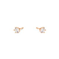 Shelly Solitaire ørestikker i 8 kt. guld med klare zirkonia i klassisk solitaire-design med seks grabber