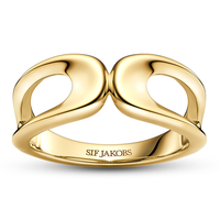 Sif Jakobs Borsa Pianura Due Piccolo ring i forgyldt sølv med organisk design, SJ-R2624-YG