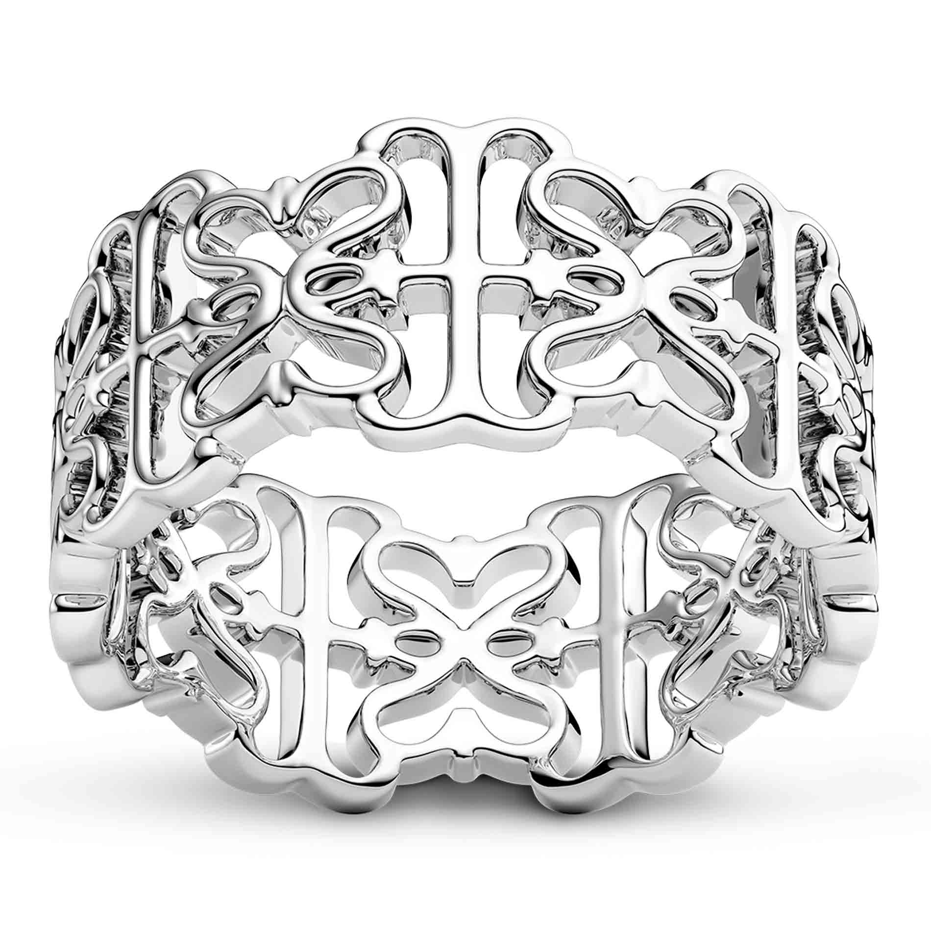 Sif Jakobs Icona ring i 925 sterling sølv med grafisk gennembrudt design