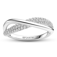 Sif Jakobs Infinito Due ring i sølv med funklende zirkonia og elegant overlappende design