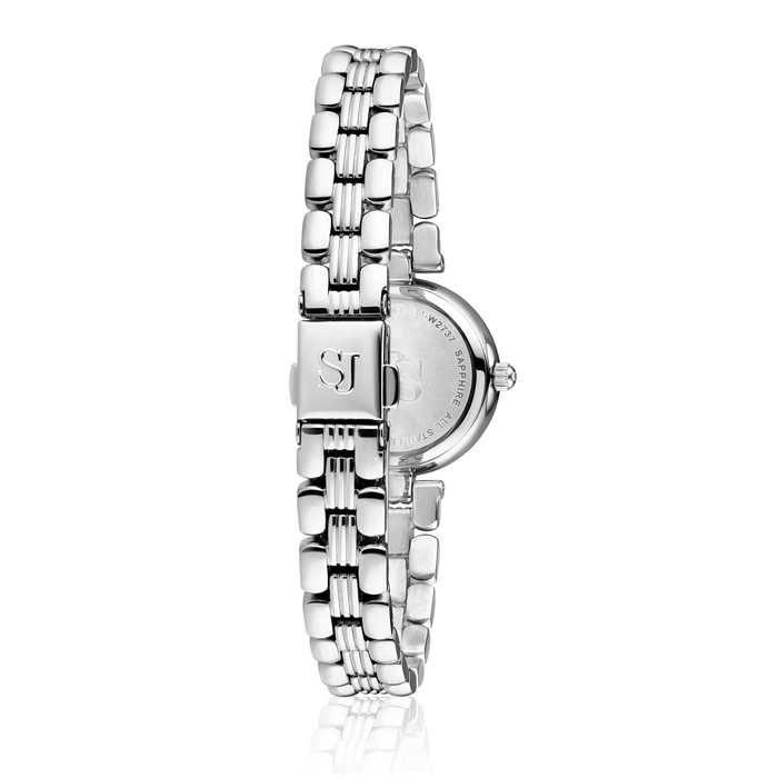 Sif Jakobs Isabella ur i stål vist fra bagsiden med stållænke