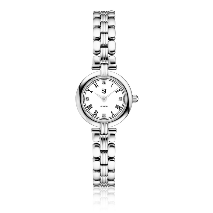 Sif Jakobs Isabella ur i stål med hvid urskive og romertal