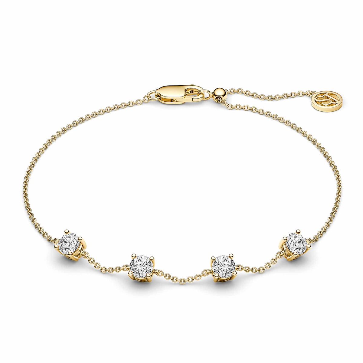 Sif Jakobs Princess Quattro armbånd i 18 kt. forgyldt 925 sterling sølv med fire hvide zirkonia