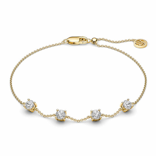 Sif Jakobs Princess Quattro armbånd i 18 kt. forgyldt 925 sterling sølv med fire hvide zirkonia