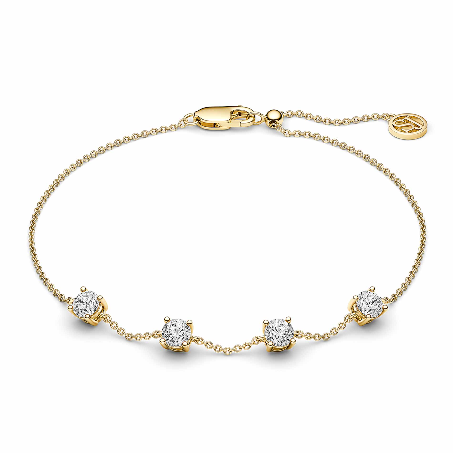 Sif Jakobs Princess Quattro armbånd i 18 kt. forgyldt 925 sterling sølv med fire hvide zirkonia