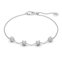 Sif Jakobs Princess Quattro armbånd i rhodineret 925 sterling sølv med fire hvide zirkonia