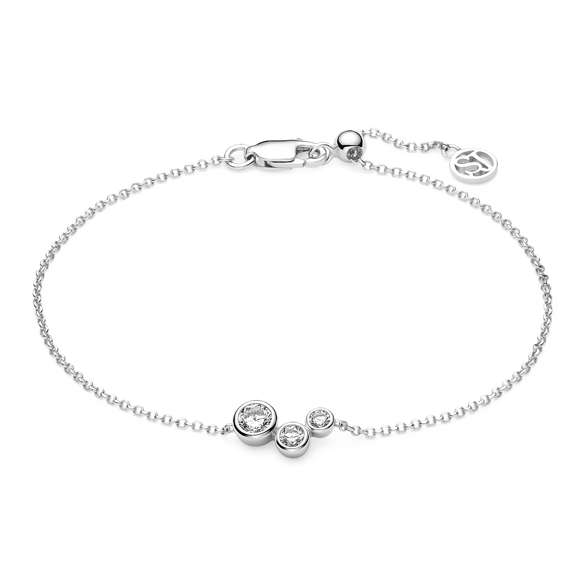 Sif Jakobs Sardinien Tre armbånd i 925 sterling sølv med tre klare zirkonia