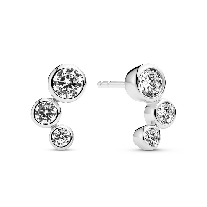 Sif Jakobs Sardinien Tre øreringe i sterling sølv med funklende zirkonia