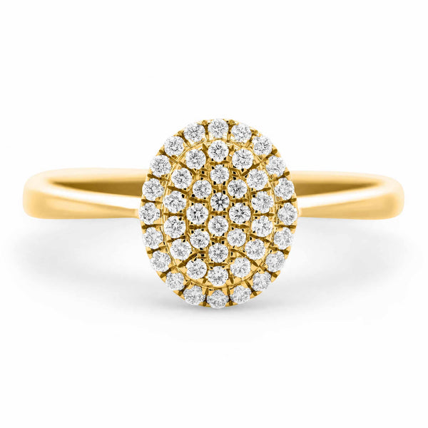Sille ring i 18 karat guld med 0,19 ct diamanter – packshot