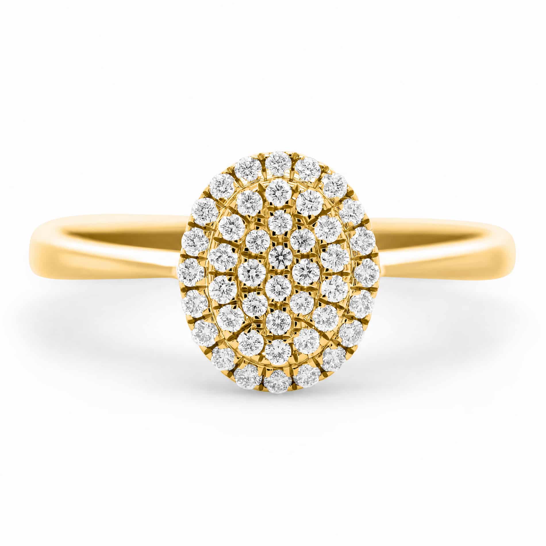 Sille ring i 18 karat guld med 0,19 ct diamanter – packshot
