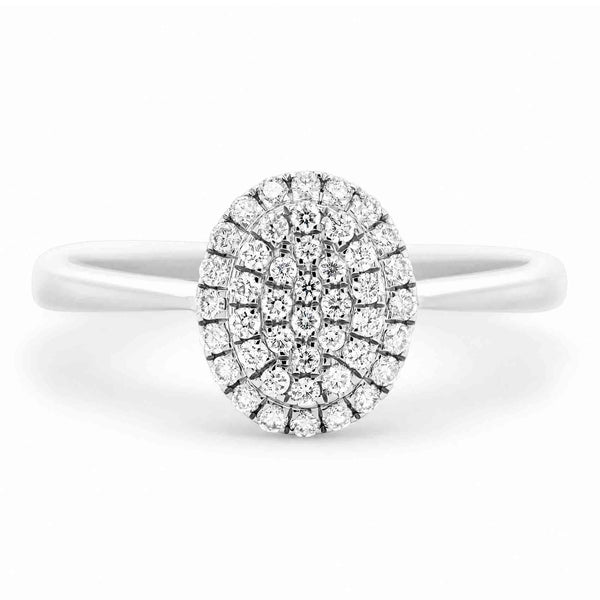 Sille ring i 18 karat hvidguld med 44 brillantslebne diamanter