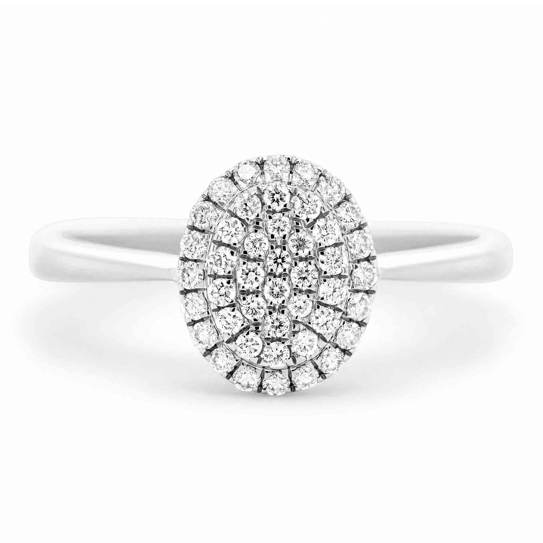 Sille ring i 18 karat hvidguld med 44 brillantslebne diamanter