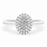 Sille ring i 18 karat hvidguld med 44 brillantslebne diamanter