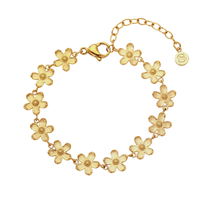 Sistie 2nd Camellia armbånd i 18 kt. guldbelagt rustfrit stål med blomsterdesign.