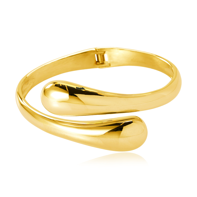 Sistie 2nd Drops armbånd i 18 kt. guldbelagt rustfrit stål med organisk åbent design.