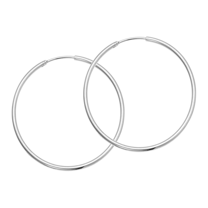 Sistie 2nd Hoop Basic creoler i stål med klassisk rundt design på 45 mm.