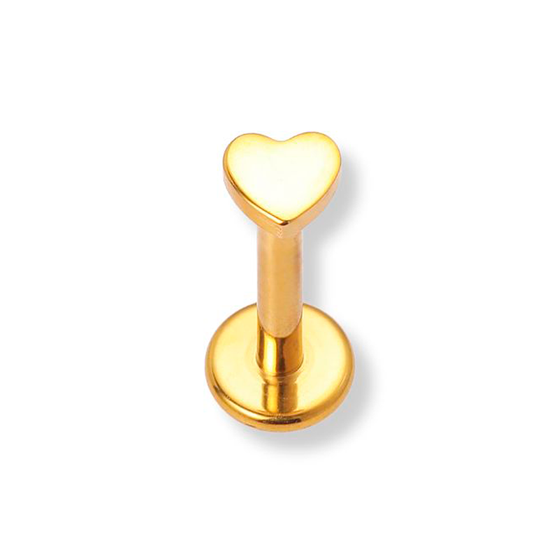 Sistie 2nd Little Heart Helix ørering i forgyldt titanium med blankt hjertedesign.