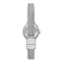 Bagside af Skagen Anita Micro SKW3172 med sølvfarvet meshlænke.