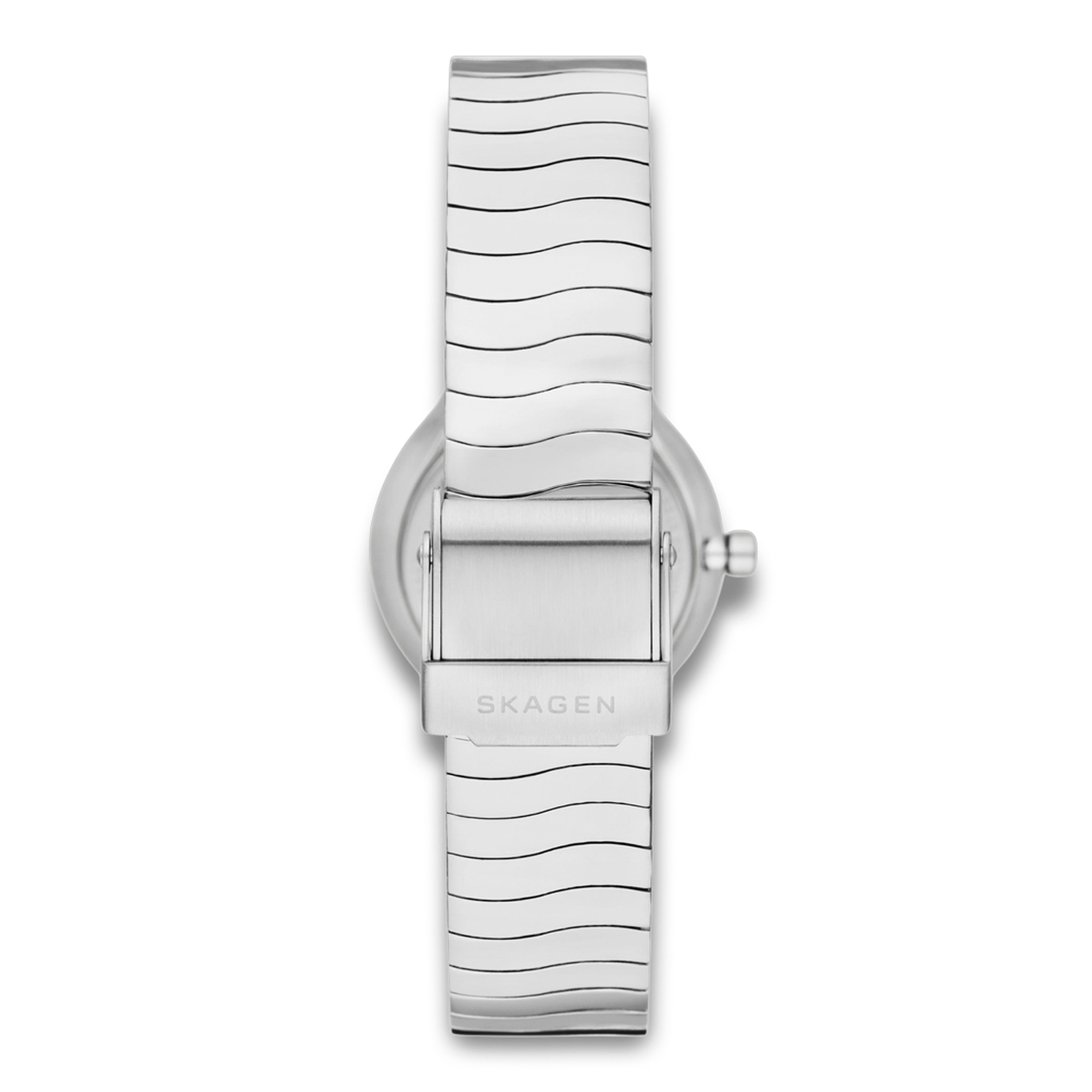 Bagside af Skagen Freja Lille SKW3171 med sølvfarvet stållænke.