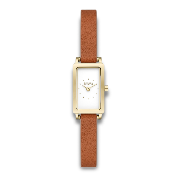 Skagen Hagen Micro dameur 30 mm SKW3149 med brun læderrem