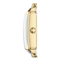 Sideprofil af Skagen Hagen Micro SKW3178 med slank guldfarvet urkasse.