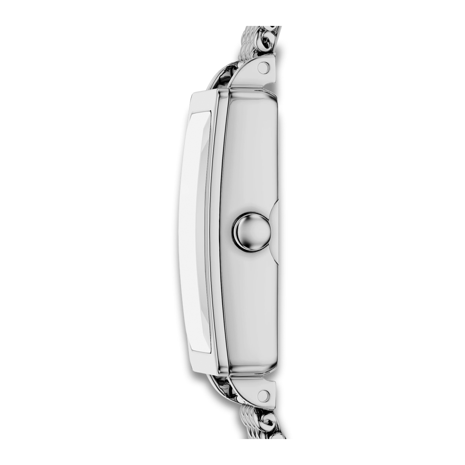 Sideprofil af Skagen Hagen Micro SKW3179 med slank sølvfarvet urkasse.