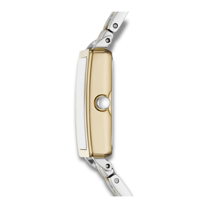 Sideprofil af Skagen Hagen Micro SKW3155 med slank guldfarvet urkasse