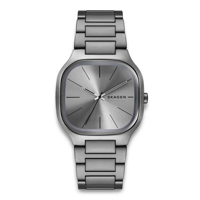Skagen Mellem SKW6936 herreur med grå urskive og grå stållænke.