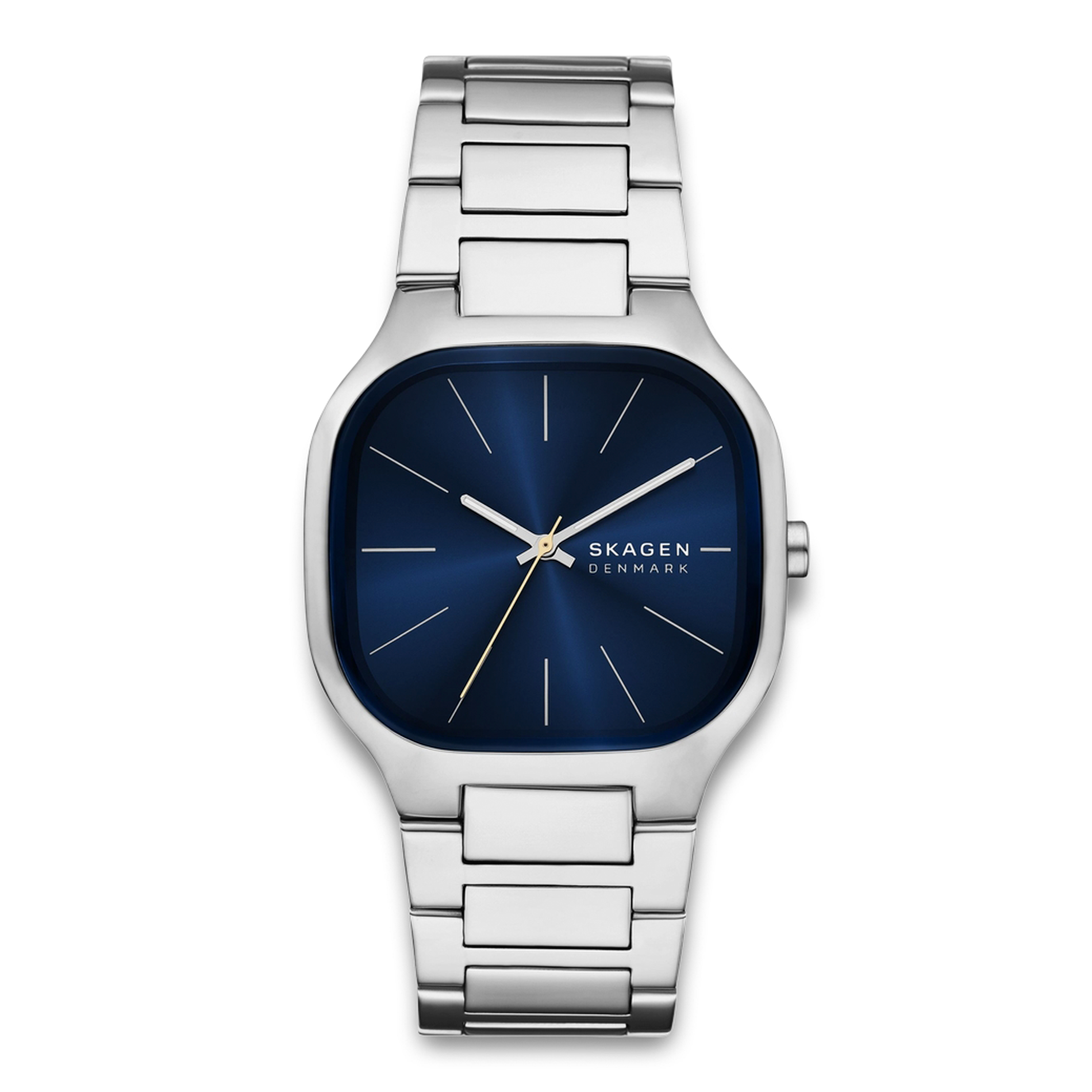 Skagen Mellem SKW6946 herreur med blå urskive og stållænke.