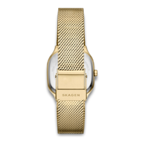 Bagside af Skagen Mellem Lille SKW3164 med guldfarvet meshrem.