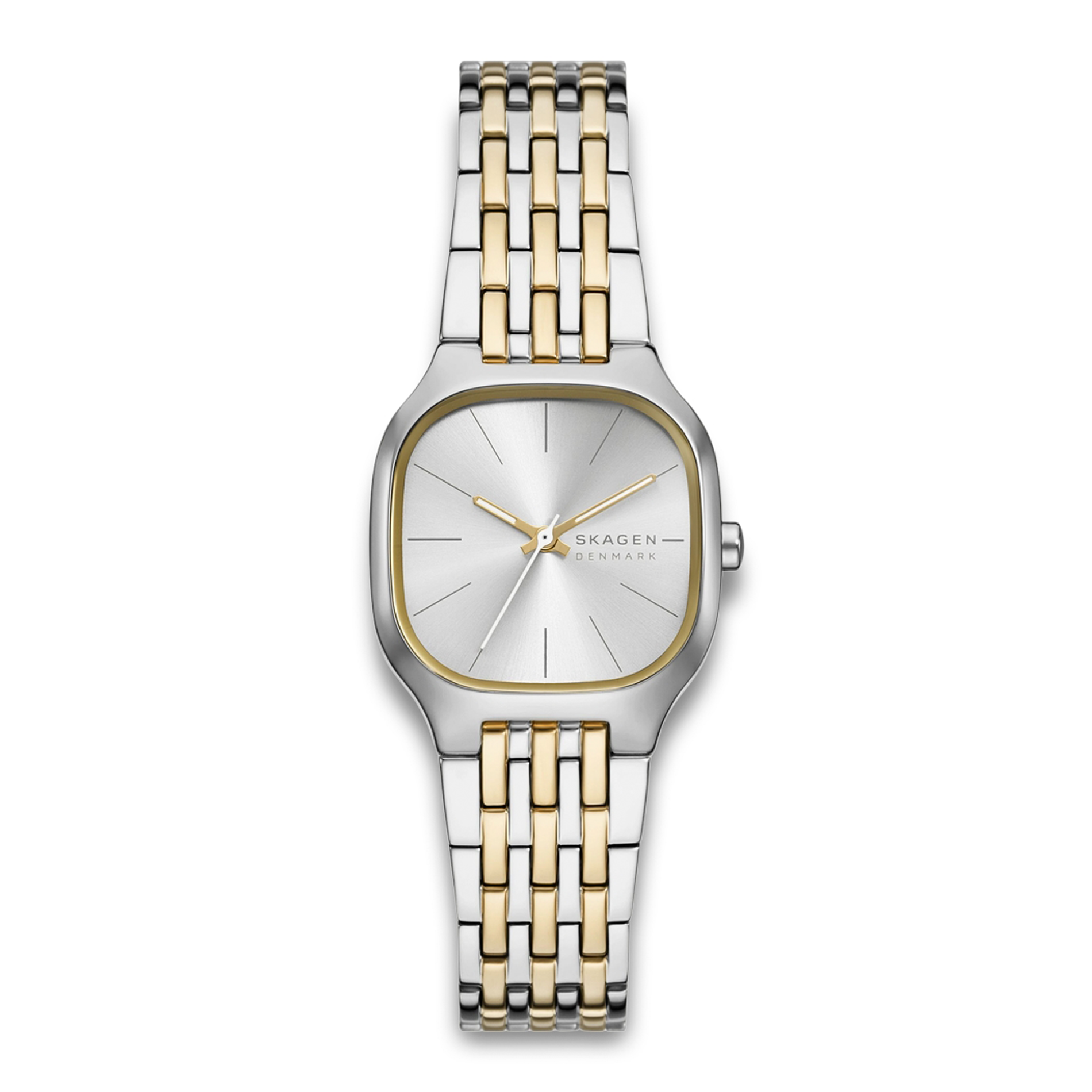 Skagen Mellem Lille dameur 28 mm SKW3160 med bicolor stållænke og sølvfarvet urskive