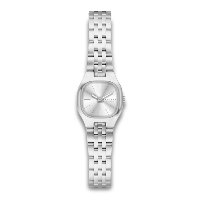 Skagen Mellem Micro Silver SKW3175 dameur med sølvfarvet lænke og sølvfarvet urskive.