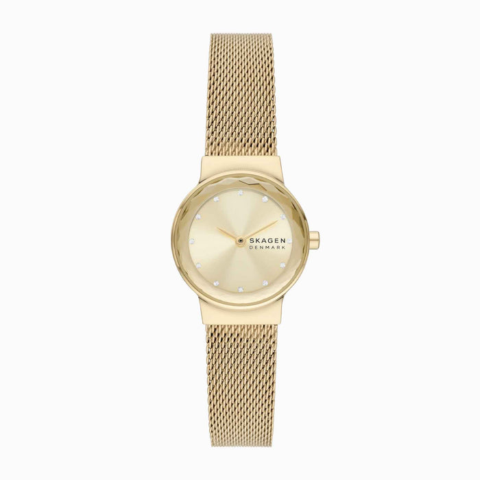 Skagen dameur i guld design, set forfra