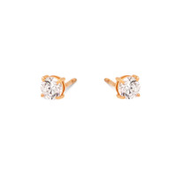 Solitaire ørestikker i 14 kt. guld med zirkonia i klassisk 4-grab design