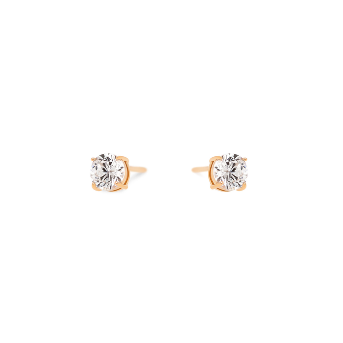 Solitaire ørestikker i 8 kt. guld med 6 mm funklende zirkonia i et klassisk og elegant solitaire-design