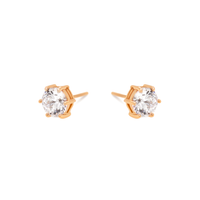 Solitaire ørestikker med 7 mm zirkonia i 8 kt. guld