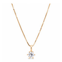 Solitaire vedhæng i 8 karat guld med 7 mm klar zirkonia, produktbillede