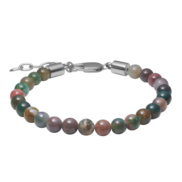 Son of Noa armbånd med indisk agat sten i rustfrit stål 6 mm justerbart 19-23 cm