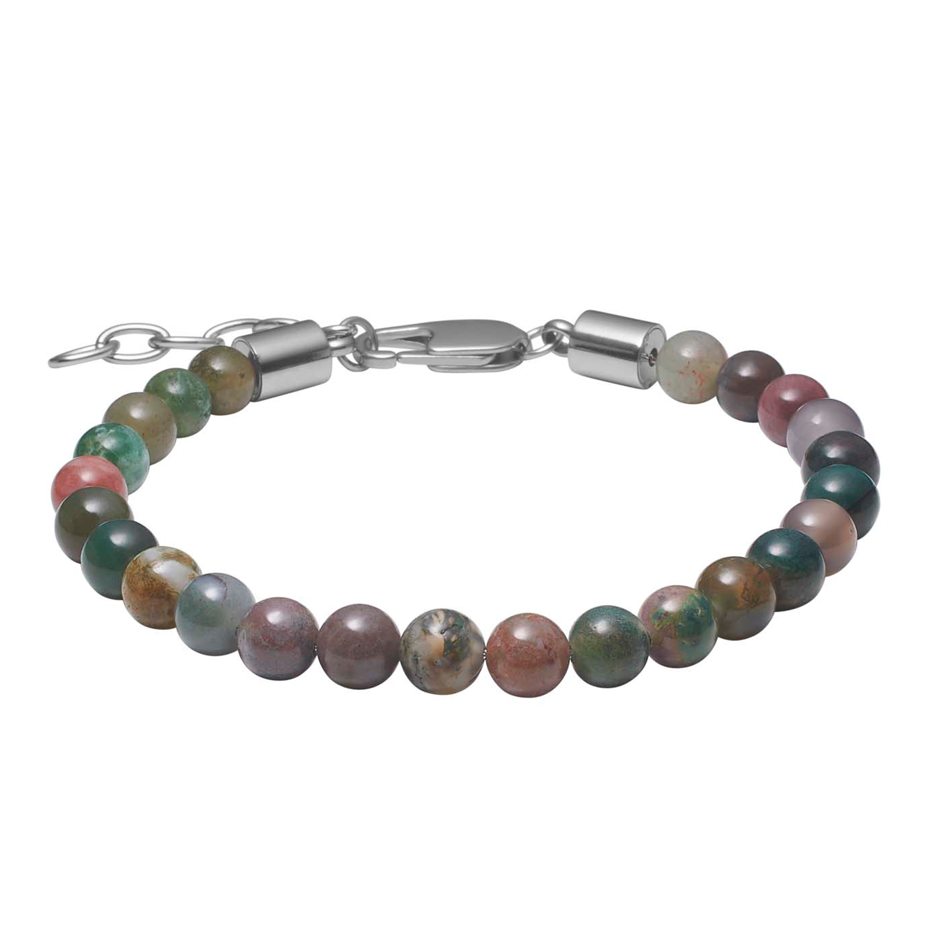 Son of Noa armbånd med indisk agat sten i rustfrit stål 6 mm justerbart 19-23 cm