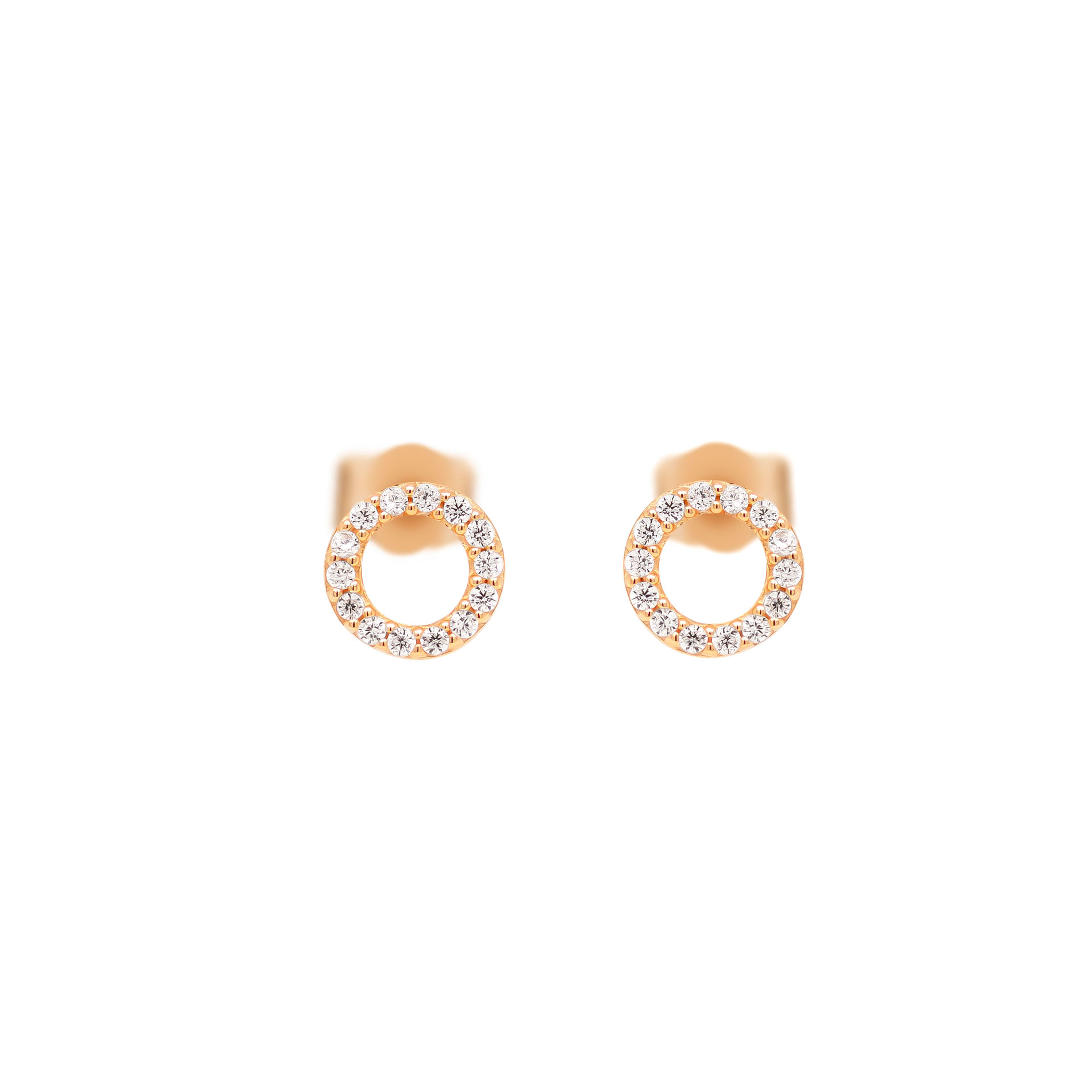 Sparkling Halo øreringe i 8 kt. guld med klare zirkonia i cirkulært halo-design