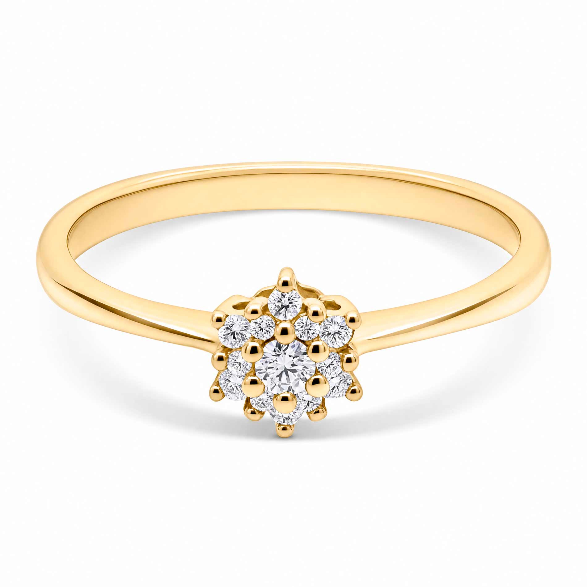 Stardust ring i 18 karat guld med 0,11 ct. hvide diamanter set forfra